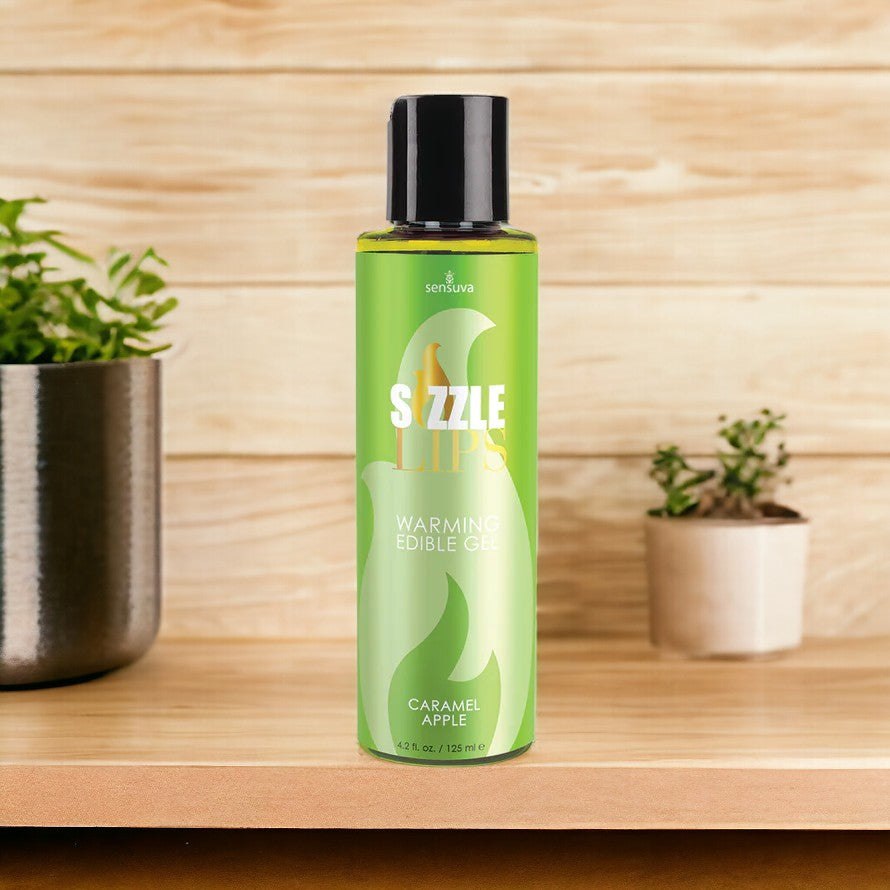 Sizzle Lips Edible Warming Gel - 4.2oz of Flavorful Heat for Sensual Massage and Play - SP BOUTIQUE