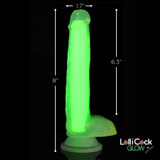 Glow-in-the-Dark Silicone Dildo with Balls - SP BOUTIQUE