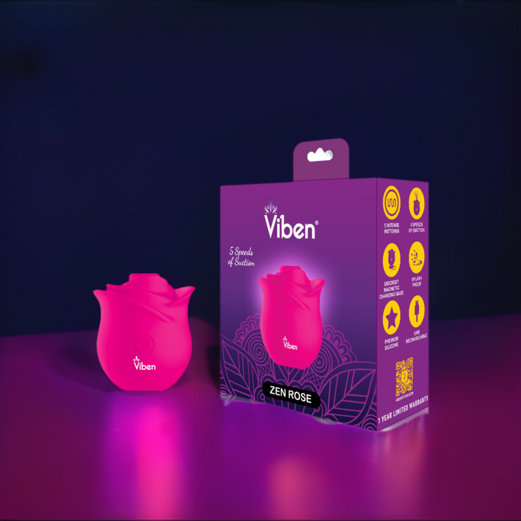 Zen Rose Handheld Rose Clitoral and Nipple Stimulator VIBEN