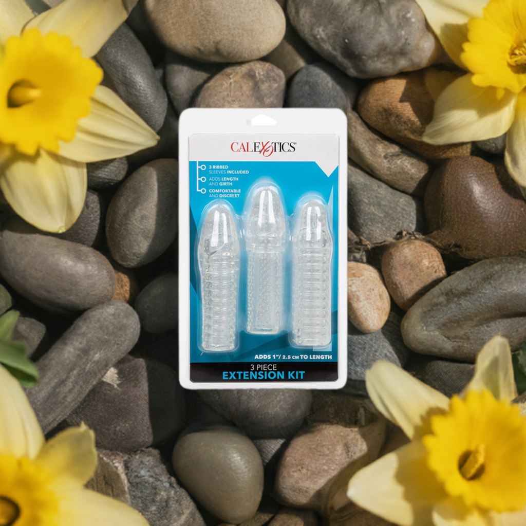 3 Piece Extension Kit for Enhancement - Ribbed TPR Sleeves for Increased Girth and Length - SP BOUTIQUE