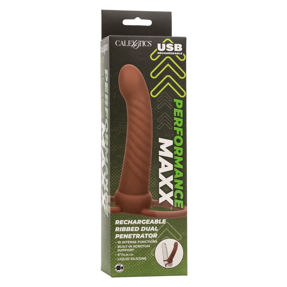 Performance Maxx Rechargeable Ribbed Dual Penetrator CALEXOTIC