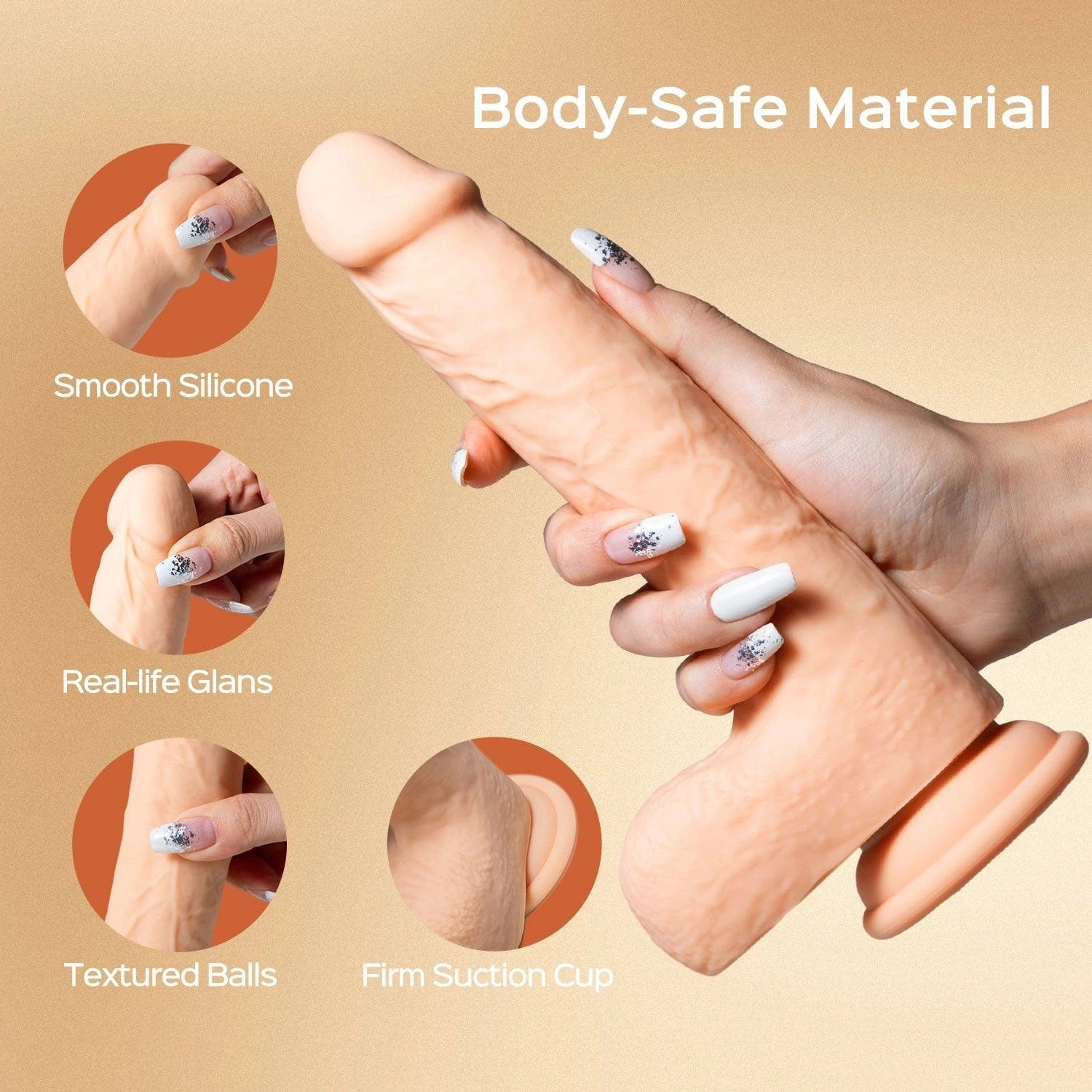 Luis-App Controlled 8.5" Real Thrusting Dildo With Clit Licker HONEY PLAY BOX