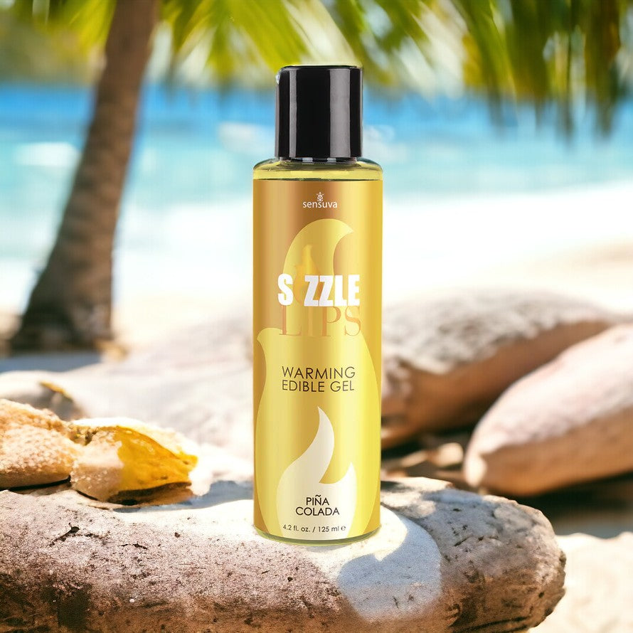 Sizzle Lips Edible Warming Gel - 4.2oz of Flavorful Heat for Sensual Massage and Play - SP BOUTIQUE