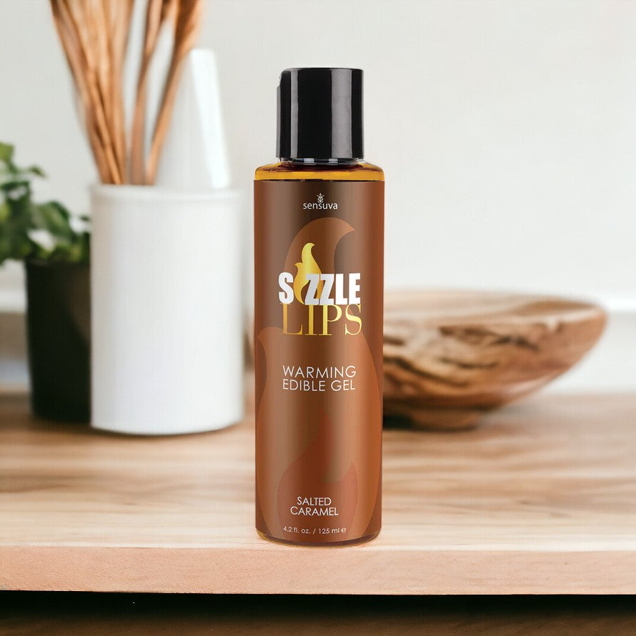 Sizzle Lips Edible Warming Gel - 4.2oz of Flavorful Heat for Sensual Massage and Play - SP BOUTIQUE