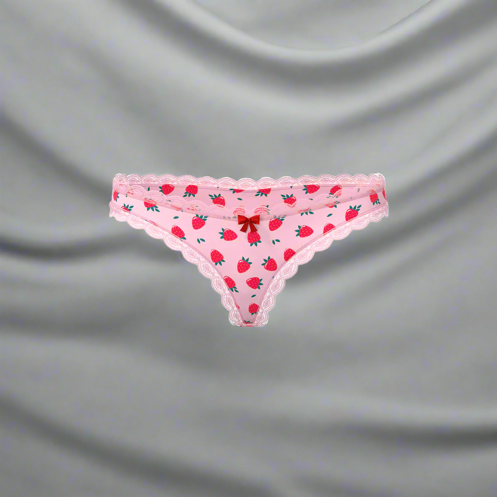 Magic Silk Sweet Treats Crotchless Thong and Strawberry Lube EXPOSED