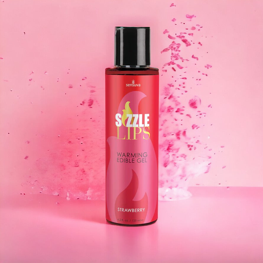 Sizzle Lips Edible Warming Gel - 4.2oz of Flavorful Heat for Sensual Massage and Play - SP BOUTIQUE
