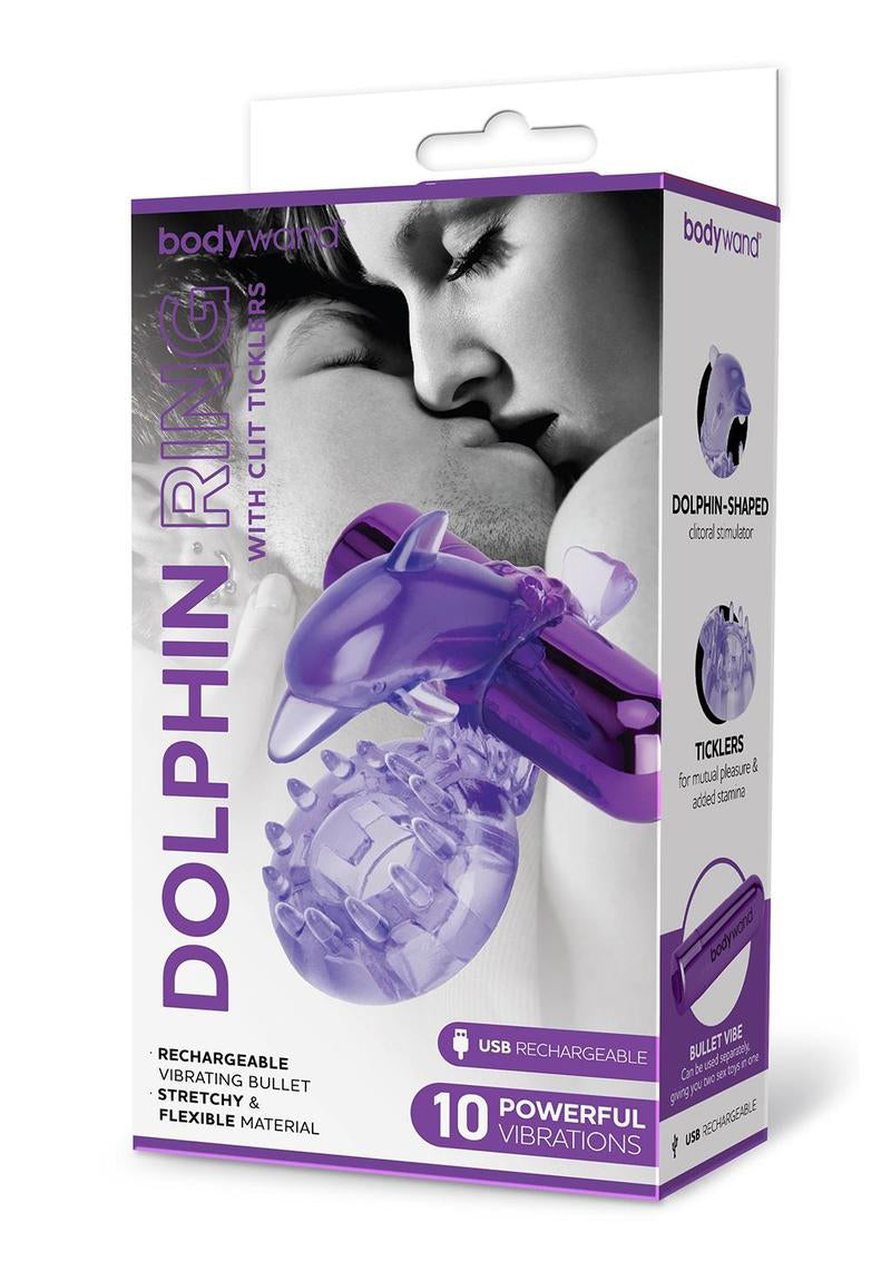 Bodywand Rechargeable Dolphin Ring With Ticklers BODYWAND