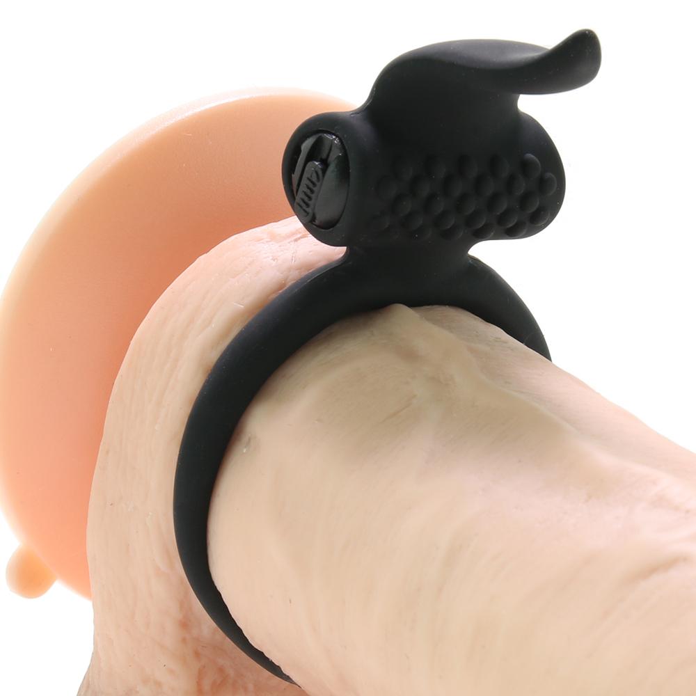 Adrien Lastic 6-Function Vibrating Cock Ring With Clitoral Stimulators - Black - SP BOUTIQUE