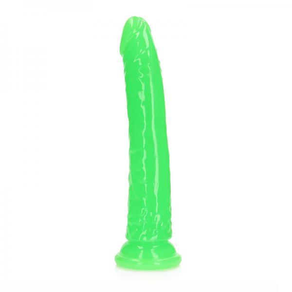 Realrock Glow In The Dark Slim 11 In. Dildo Neon Green - SP BOUTIQUE