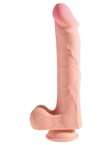 King Cock Triple Density 12 inches Dildo with Balls Beige - SP BOUTIQUE