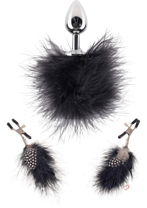 Fetish Fantasy Series Limited Edition Feather Nipple Clamps & Butt Plug - SP BOUTIQUE