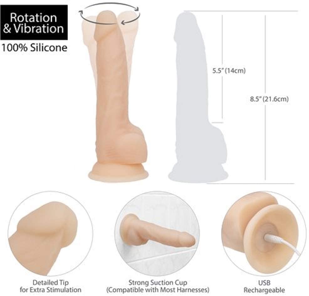 Naked Addiction Rotate And Vibrate Dong 8" - SP BOUTIQUE