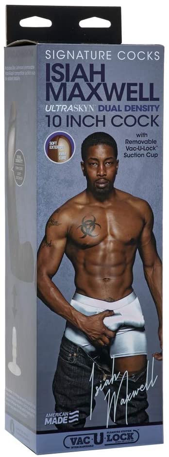 Signature Cocks Isiah Maxwell ULTRASKYN Cock with Removable Vac-U-Lock Suction Cup Chocolate - SP BOUTIQUE