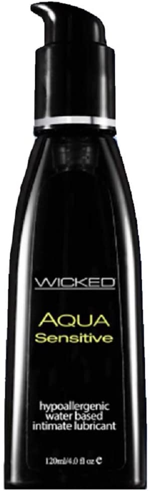 Wicked Aqua Sensitive Water-Based Lubricant 4 Oz - pH Balanced, Hypoallergenic, Glycerin & Paraben Free - SP BOUTIQUE