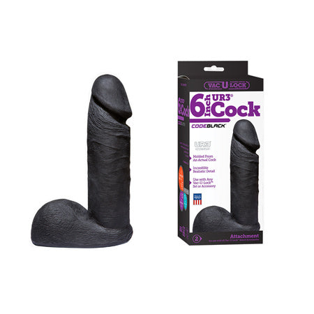 Vac-U-Lock - ULTRASKYN 6in Realistic Cock CODEBLACK - SP BOUTIQUE