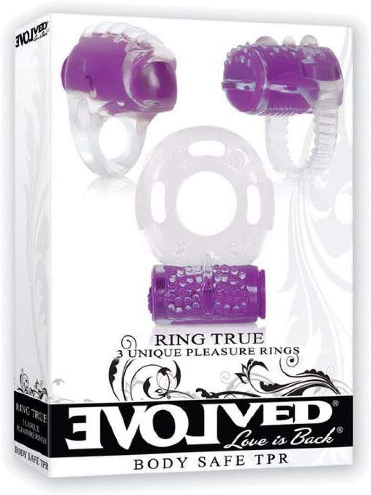 Ring True Unique Pleasure Rings Kit Clear Purple 3 Pack - SP BOUTIQUE