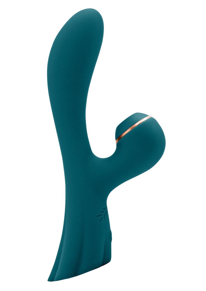 Luxe Aura Rechargeable Silicone Clitoral Stimulator - Teal - SP BOUTIQUE