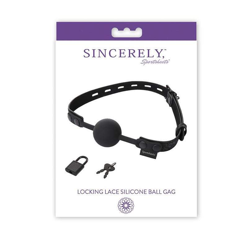 Sincerely, SS Locking Lace Silicone Ball Gag - SP BOUTIQUE