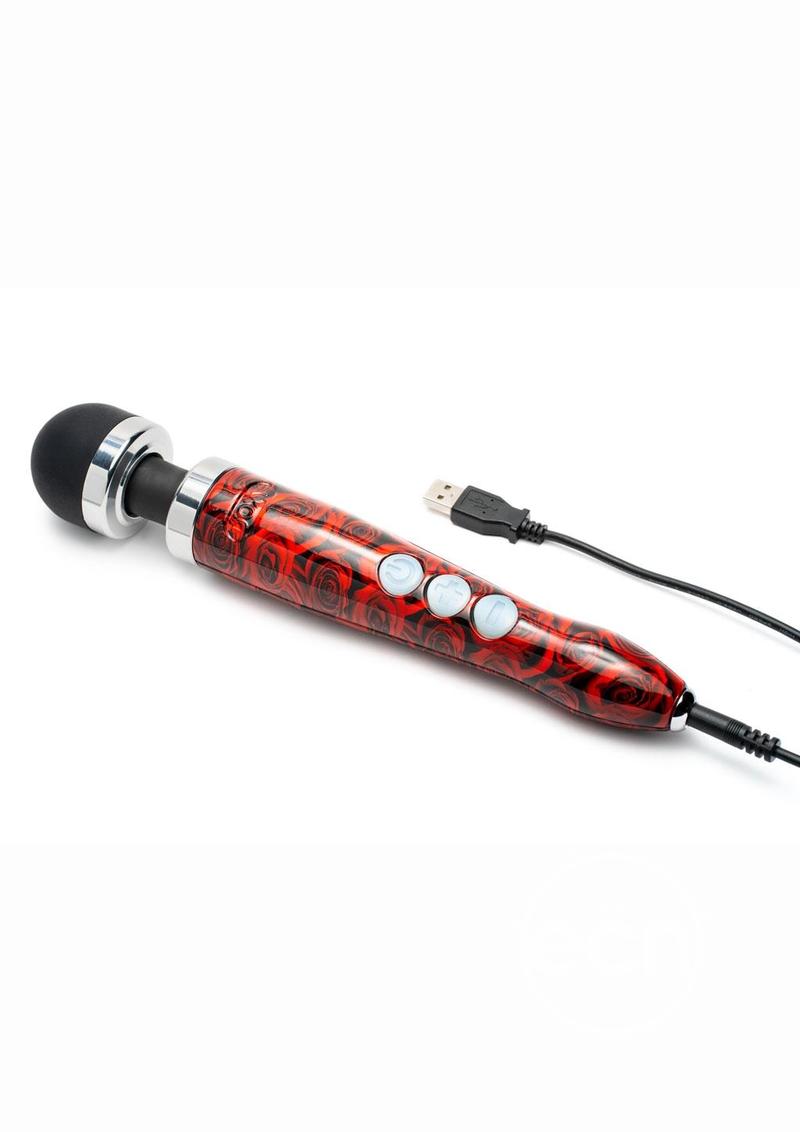 Doxy Die Cast 3R Wand Rechargeable Vibrating Body Massager - Rose Pattern SP BOUTIQUE