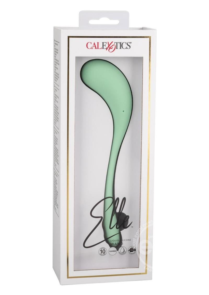 Elle Liquid Silicone Wand Rechargeable Vibrator - Green - SP BOUTIQUE