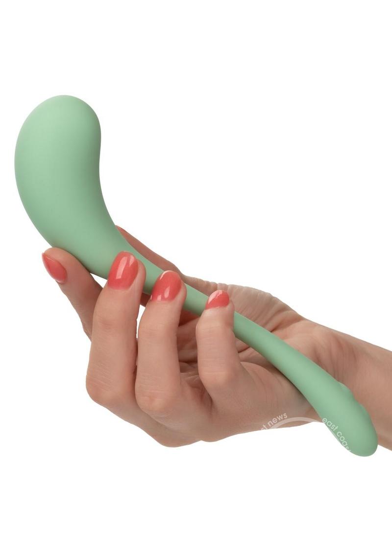 Elle Liquid Silicone Wand Rechargeable Vibrator - Green - SP BOUTIQUE