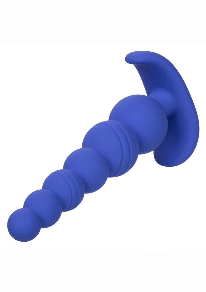 Cheeky X-6 Beads Silicone Anal Probe - Blue - SP BOUTIQUE