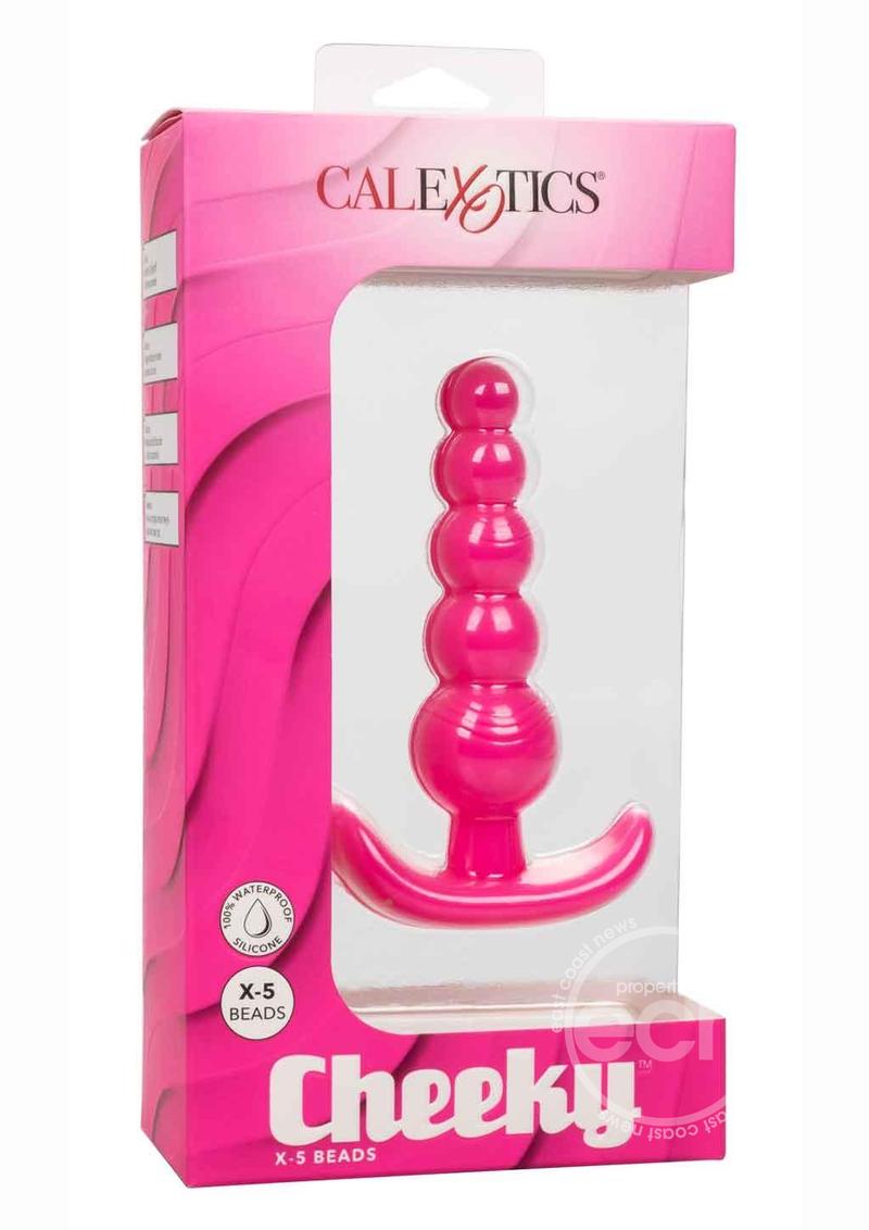Cheeky X-5 Beads Silicone Anal Probe - Pink - SP BOUTIQUE