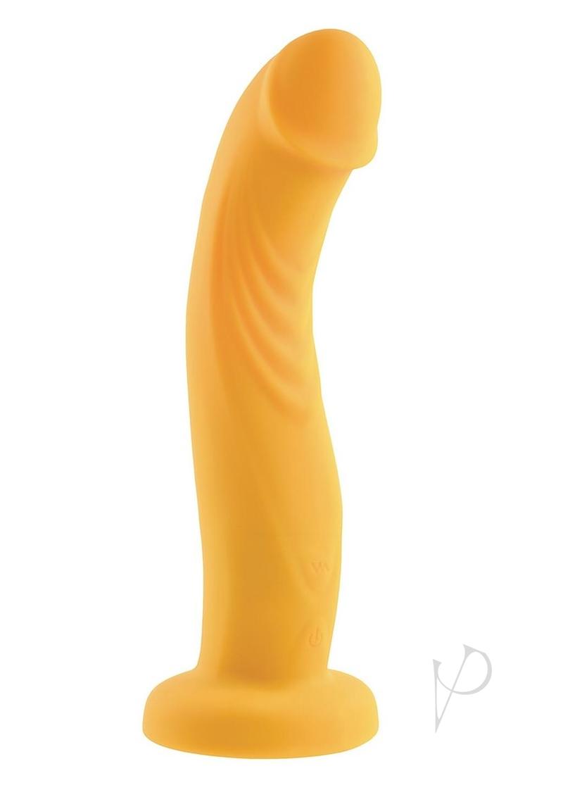 Gender X Sweet Embrace Rechargeable Silicone Dual Vibrating Strap-On with Remote Control - Yellow/Black - SP BOUTIQUE