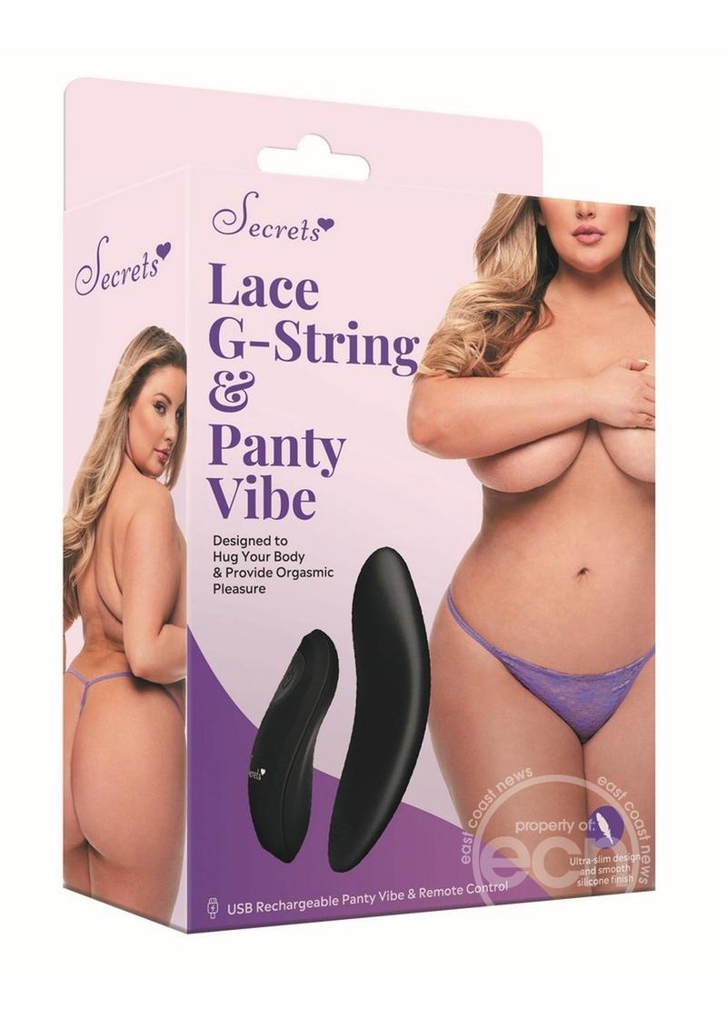 Secret Kisses Rechargeable Silicone Lace G-String and Panty Vibe SP BOUTIQUE