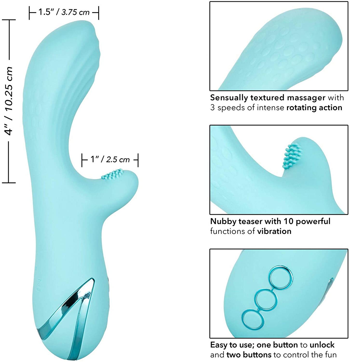 California Dreaming® Catalina Climaxer Rabbit Massager - 10 Vibrations, 3 Rotating Speeds, Waterproof - SP BOUTIQUE