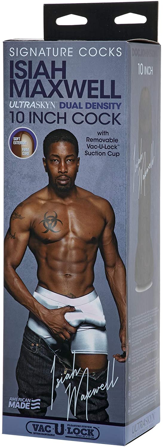 Signature Cocks Isiah Maxwell ULTRASKYN Cock with Removable Vac-U-Lock Suction Cup Chocolate - SP BOUTIQUE