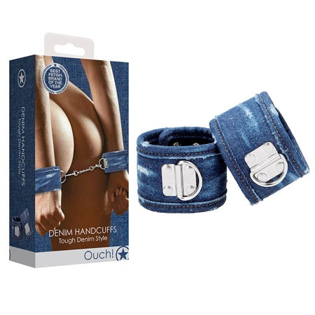 Ouch! Denim Handcuffs - Roughened Denim Style - SP BOUTIQUE