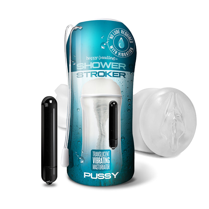 Happy Ending Self-Lubricating, Vibrating Shower Stroker - Pussy - SP BOUTIQUE
