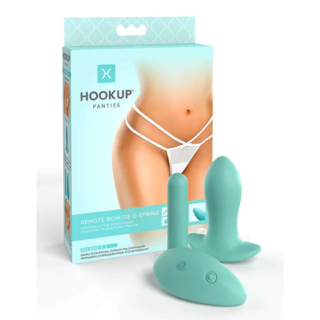 Hookup Remote Bow-Tie G-String White Fits Size S-L - SP BOUTIQUE