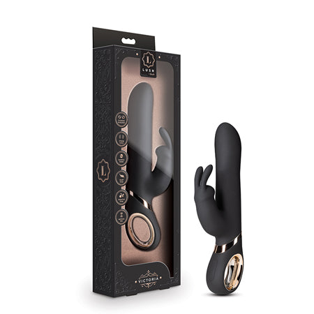 Lush Victoria Rabbit Vibrator Black - SP BOUTIQUE