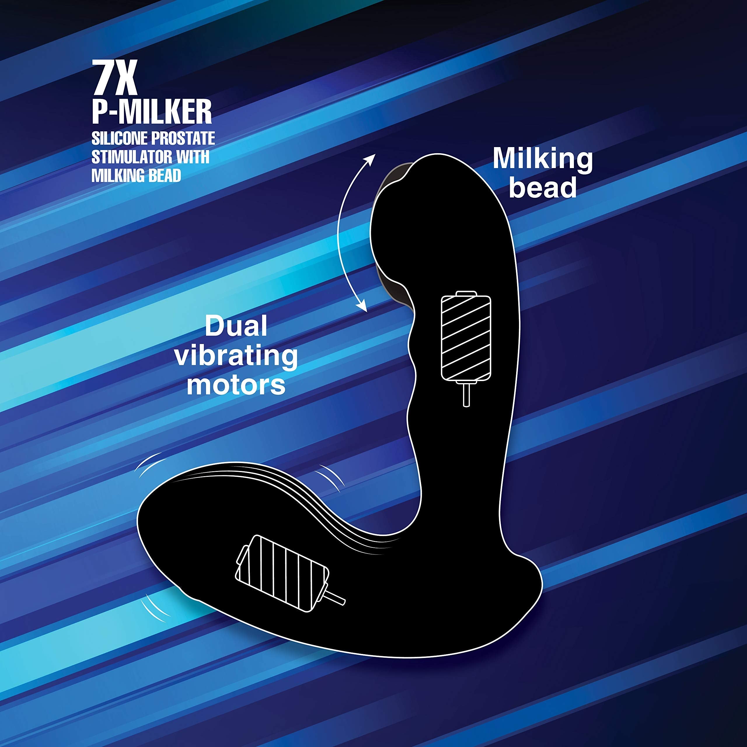 7X Prostate Stimulator with Milking Bead & Remote Control - Waterproof Silicone Pleasure Tool - SP BOUTIQUE