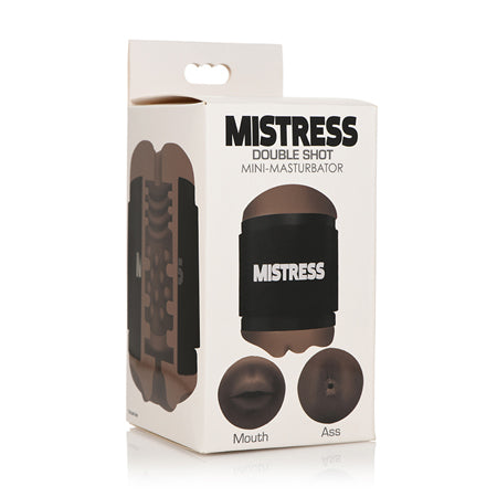 Curve Toys Mistress Double Shot Mini Masturbator Ass & Mouth Dark - SP BOUTIQUE
