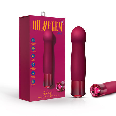 Oh My Gem Classy Rechargeable Warming Silicone G-Spot Vibrator Garnet SP