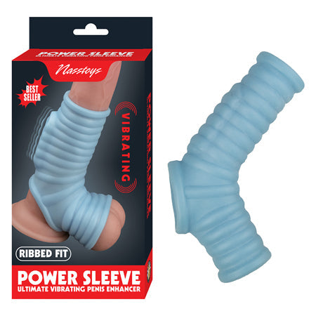 Power Sleeve Ribbed Fit Vibrating Penis Enhancer - SP BOUTIQUE