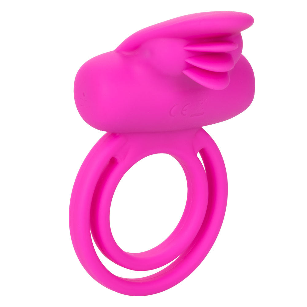 Dual Clit Flicker Enhancer Vibrating Cock Ring Pink - SP BOUTIQUE