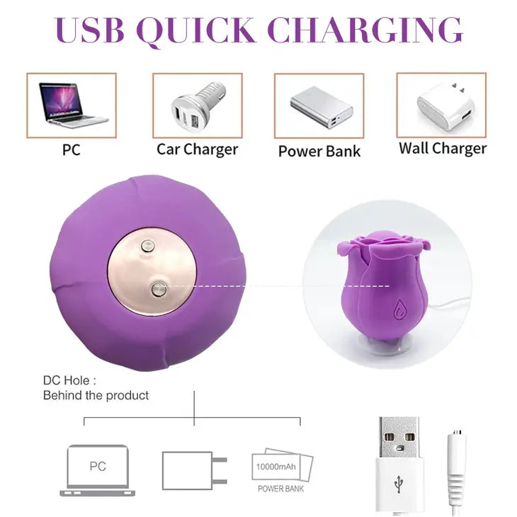 Rose Vibrator Clitoral, Nipple, Stimulator Vibe - SP BOUTIQUE