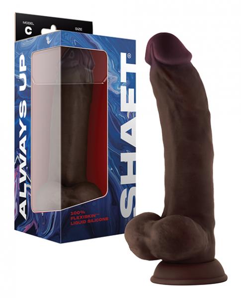 Shaft Model J Flexskin Liquid Silicone Dong - Mahogany - SP BOUTIQUE