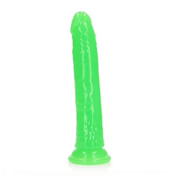 Realrock Glow In The Dark Slim 11 In. Dildo Neon Green - SP BOUTIQUE