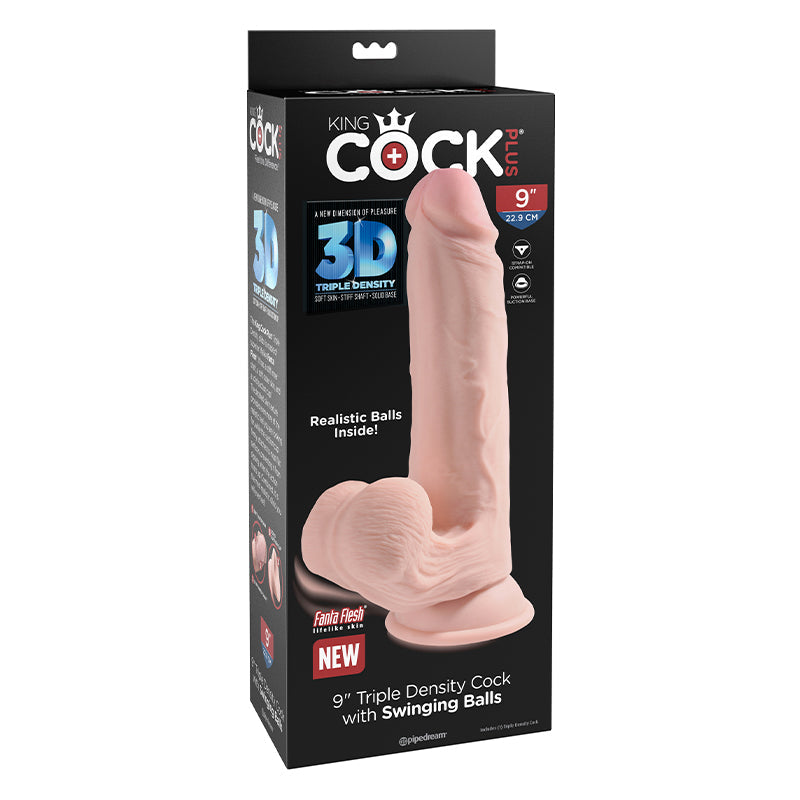 King Cock Triple Density Cock 7 in with Swinging Balls - SP BOUTIQUE