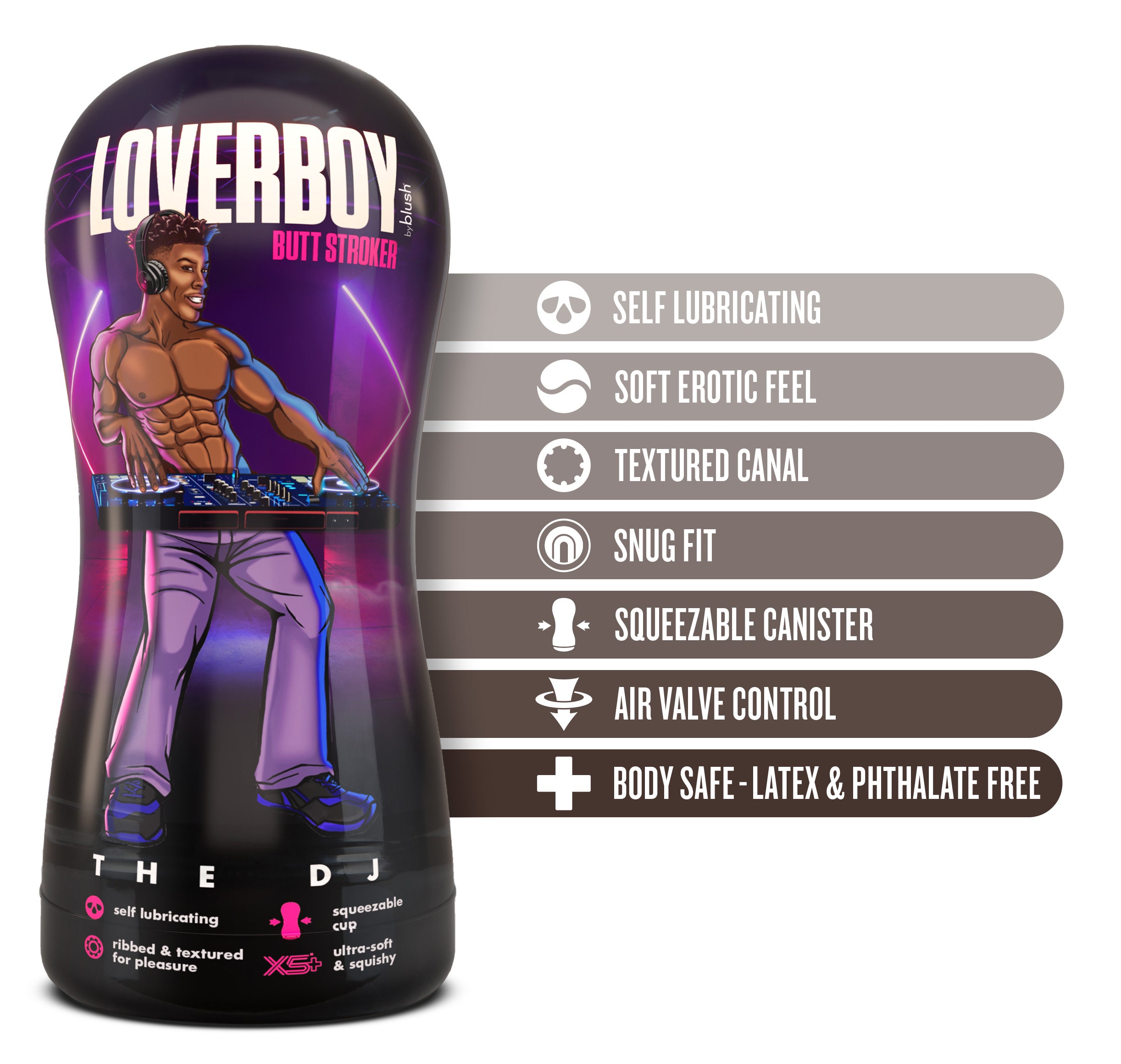 Loverboy - the Dj - Self Lubricating Stroker - Brown - SP BOUTIQUE