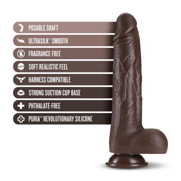 Dr. Skin Dr. Murphy Thrusting Dildo Silicone - Chocolate - SP BOUTIQUE