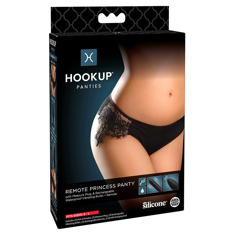 Hookup Remote Princess Panty Black Fits Size S-L - SP BOUTIQUE