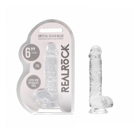 REALRoCK Crystal Realistic Dildo With Balls 6" - SP BOUTIQUE