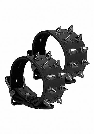 Skull & Bones Spiked Handcuffs – Double Clasp, High-Quality Faux Leather, Detachable Connection - SP BOUTIQUE