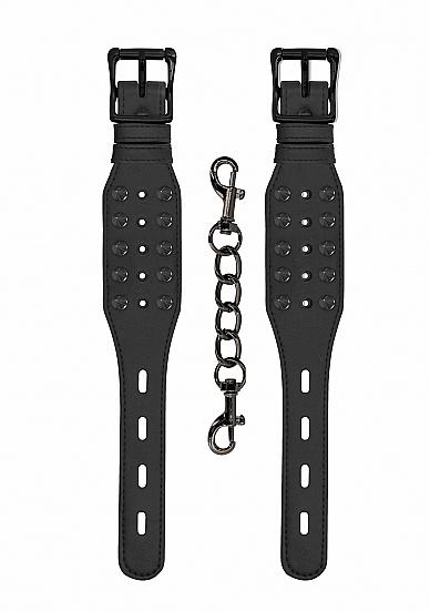 Skull & Bones Spiked Handcuffs – Double Clasp, High-Quality Faux Leather, Detachable Connection - SP BOUTIQUE